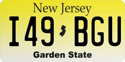 NJ license plate I49BGU
