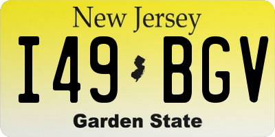 NJ license plate I49BGV