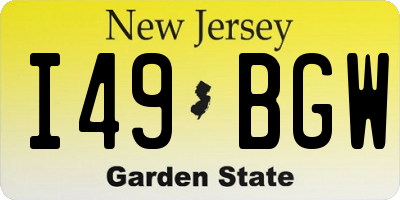 NJ license plate I49BGW