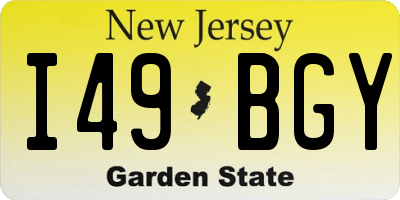 NJ license plate I49BGY