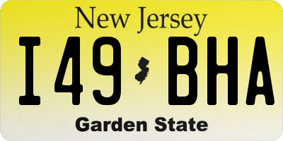 NJ license plate I49BHA