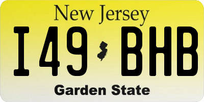 NJ license plate I49BHB
