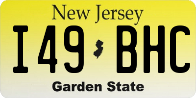 NJ license plate I49BHC