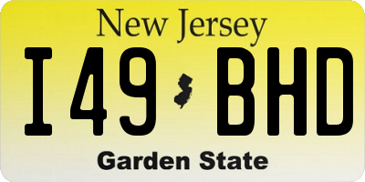 NJ license plate I49BHD