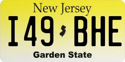NJ license plate I49BHE