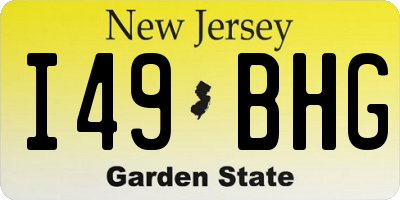 NJ license plate I49BHG