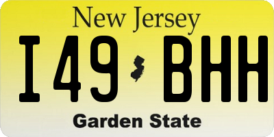 NJ license plate I49BHH