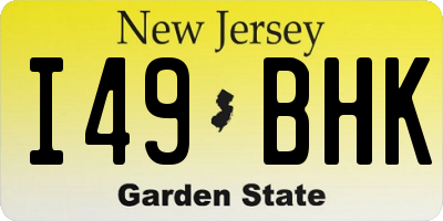 NJ license plate I49BHK