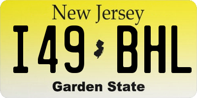 NJ license plate I49BHL
