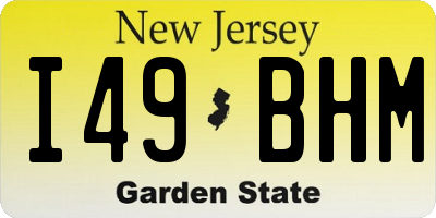 NJ license plate I49BHM