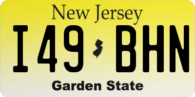 NJ license plate I49BHN