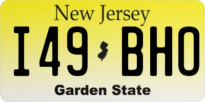 NJ license plate I49BHO