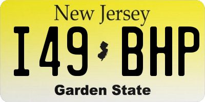 NJ license plate I49BHP