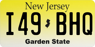 NJ license plate I49BHQ
