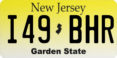 NJ license plate I49BHR
