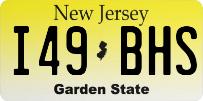 NJ license plate I49BHS