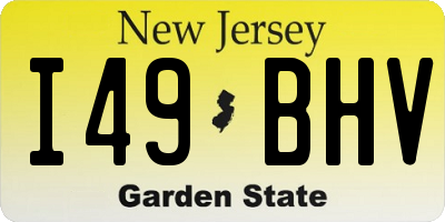 NJ license plate I49BHV