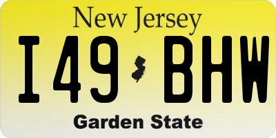 NJ license plate I49BHW