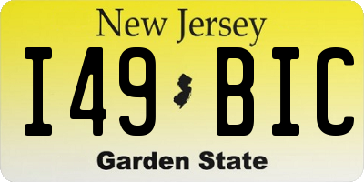 NJ license plate I49BIC