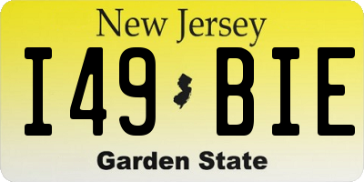 NJ license plate I49BIE
