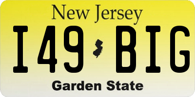 NJ license plate I49BIG