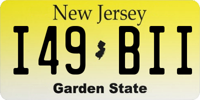 NJ license plate I49BII