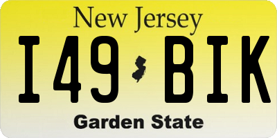 NJ license plate I49BIK
