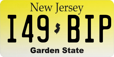 NJ license plate I49BIP