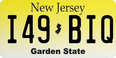 NJ license plate I49BIQ