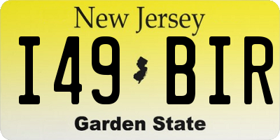 NJ license plate I49BIR