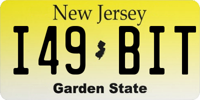 NJ license plate I49BIT