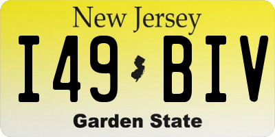 NJ license plate I49BIV