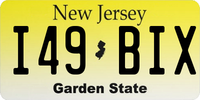 NJ license plate I49BIX
