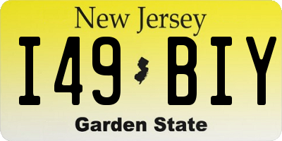 NJ license plate I49BIY