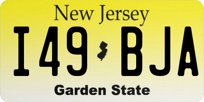 NJ license plate I49BJA