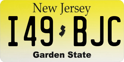NJ license plate I49BJC