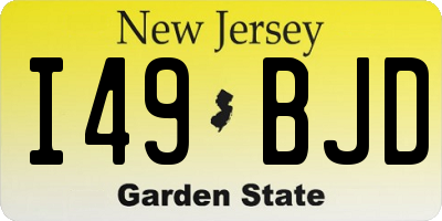 NJ license plate I49BJD