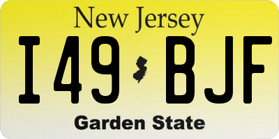 NJ license plate I49BJF