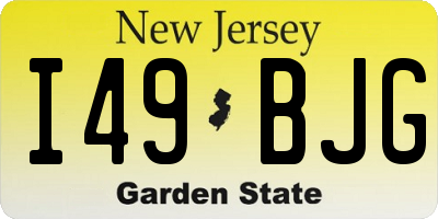 NJ license plate I49BJG