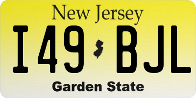 NJ license plate I49BJL
