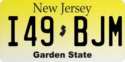 NJ license plate I49BJM
