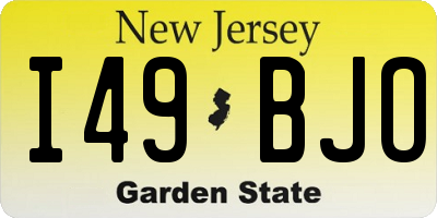 NJ license plate I49BJO