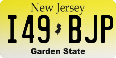 NJ license plate I49BJP