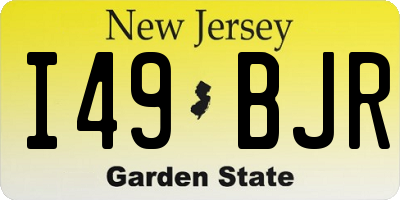 NJ license plate I49BJR