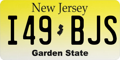 NJ license plate I49BJS