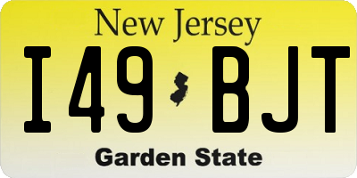 NJ license plate I49BJT