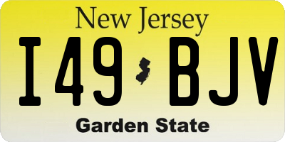 NJ license plate I49BJV