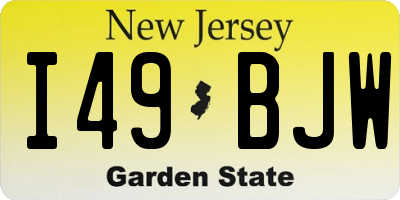 NJ license plate I49BJW