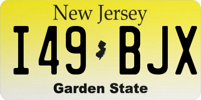 NJ license plate I49BJX