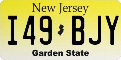 NJ license plate I49BJY